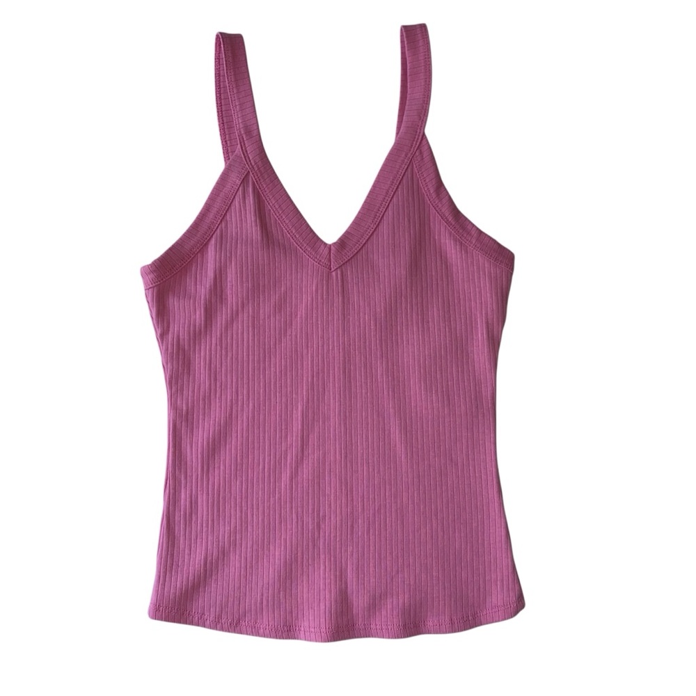 Full Tilt Tank Top Medium Ribbed Pink Women's